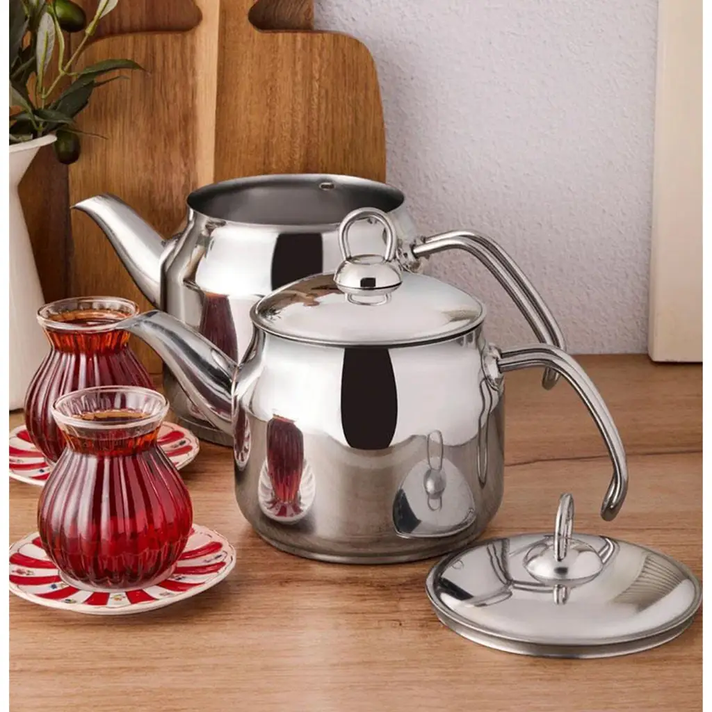Çetcook Elit Metal Kulp Büyük Boy Çaydanlık
