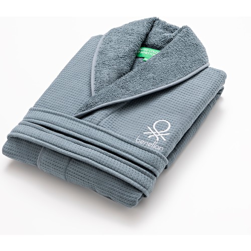 Benetton Home Waffle Bornoz, L/XL, %100 Pamuk, Koyu Mavi Renkte, Neutral Seri Benetton Home Waffle Bornoz, L/XL, %100 Pamuk, Koyu Mavi Renkte, Neutral Seri
