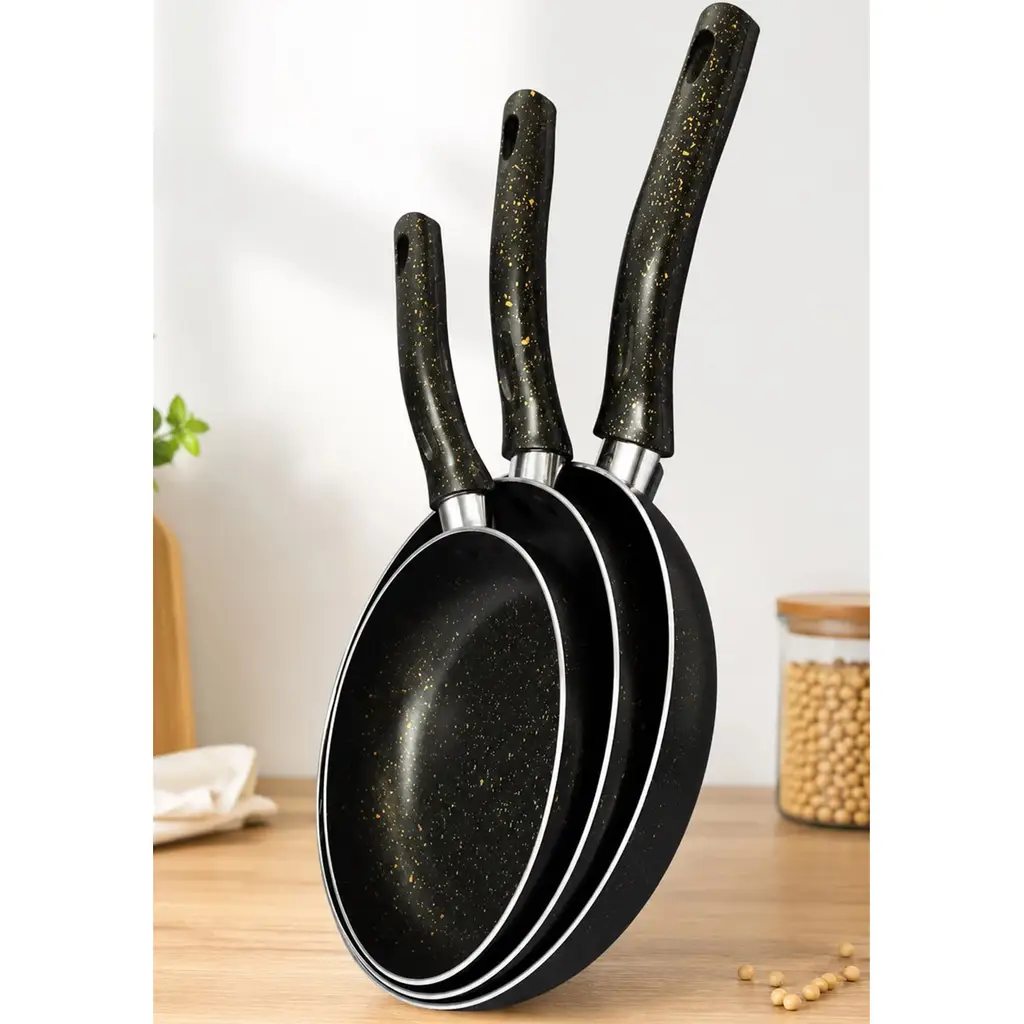 Çetcook 3'Lu Tava Setı 20-24-26 Cm Siyah