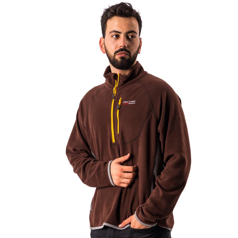FreeCamp Man Half Zipper Fleece Polar-KAHVERENGİ FreeCamp Man Half Zipper Fleece Polar-KAHVERENGİ