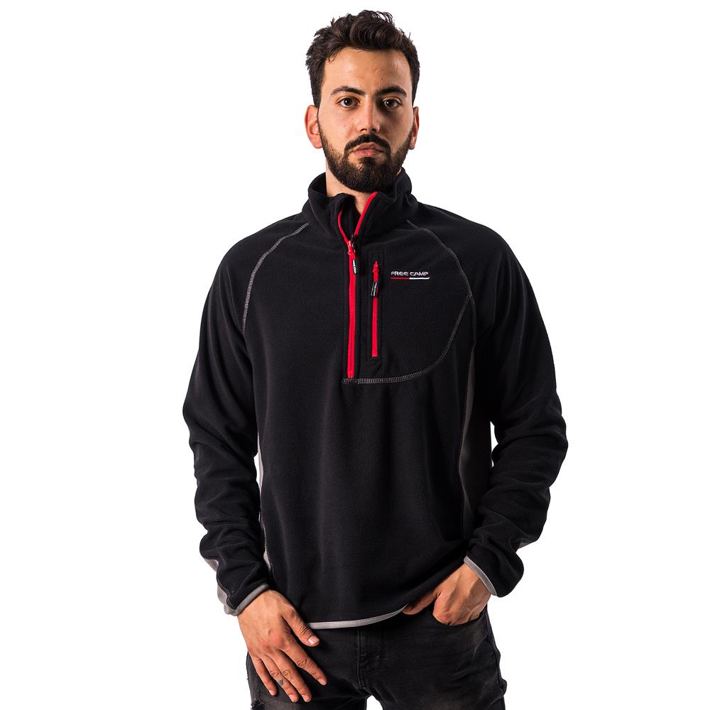 FreeCamp Man Half Zipper Fleece Polar-SİYAH FreeCamp Man Half Zipper Fleece Polar-SİYAH