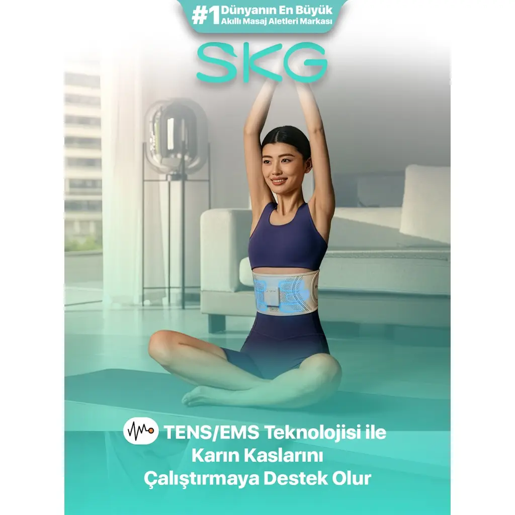 Skg GS300 Tens-Ems Taşınabilir Akıllı Karın Masaj Aleti / Robotu | Isı Terapisi & Termoterapi
