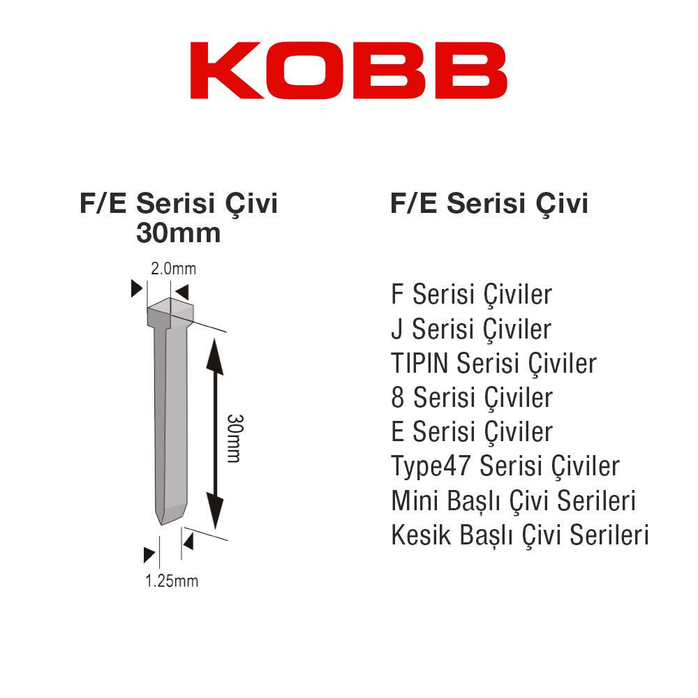 KOBB KBZ30F 30mm 2500 Adet F/E/J/8 Serisi Ağır Hizmet Tipi Kesik Başlı Çivi KOBB KBZ30F 30mm 2500 Adet F/E/J/8 Serisi Ağır Hizmet Tipi Kesik Başlı Çivi