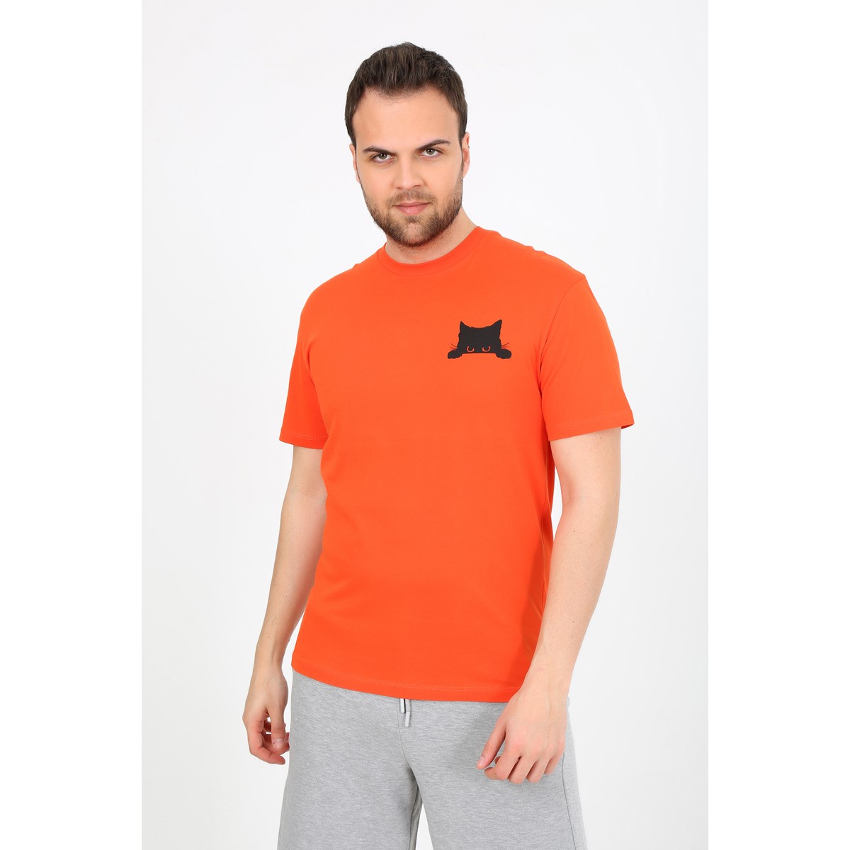 Moonsports Erkek Kedi Baskılı Tshirt Moonsports Erkek Kedi Baskılı Tshirt