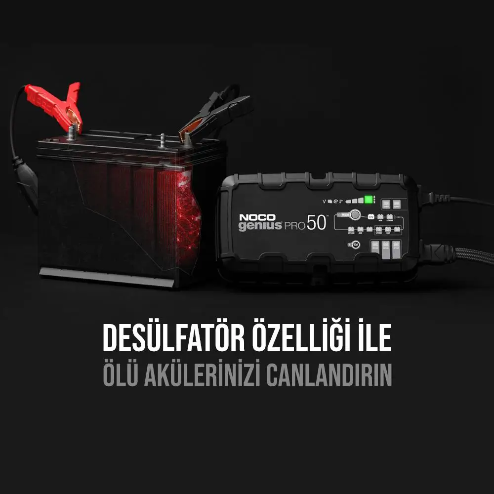 NOCO GENIUSPRO50 6V/12V/24V 1000A Akıllı Akü Şarj ve Akü Bakım/Desülfatör/Power Supply NOCO GENIUSPRO50 6V/12V/24V 1000A Akıllı Akü Şarj ve Akü Bakım/Desülfatör/Power Supply