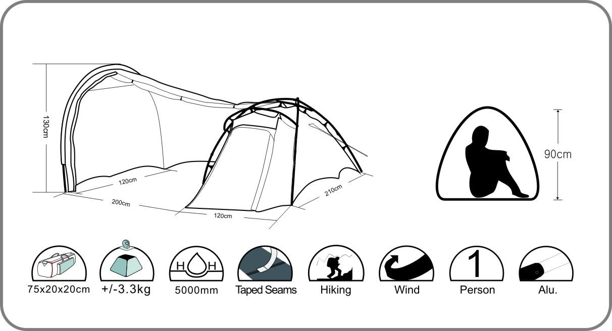 Wildland C Mover 3 Mevsim 1 Kişilik Kamp Çadırı Wildland C Mover 3 Mevsim 1 Kişilik Kamp Çadırı